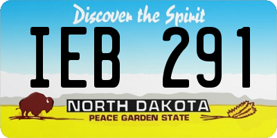 ND license plate IEB291