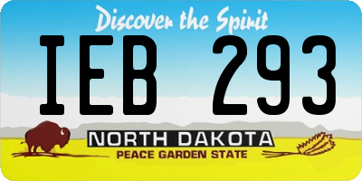 ND license plate IEB293