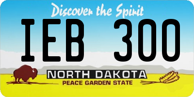 ND license plate IEB300