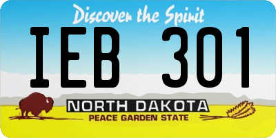 ND license plate IEB301