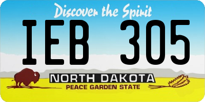 ND license plate IEB305
