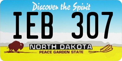 ND license plate IEB307