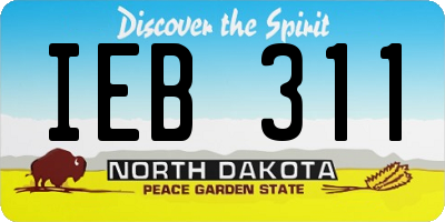 ND license plate IEB311