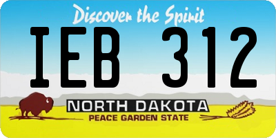 ND license plate IEB312