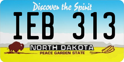 ND license plate IEB313