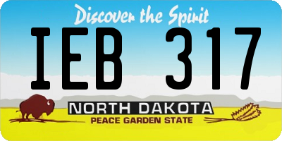 ND license plate IEB317