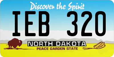 ND license plate IEB320