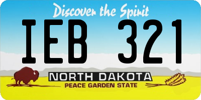 ND license plate IEB321