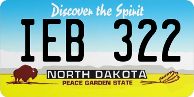 ND license plate IEB322