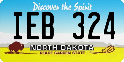 ND license plate IEB324