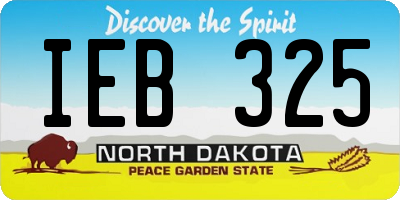 ND license plate IEB325