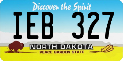ND license plate IEB327