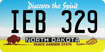 ND license plate IEB329