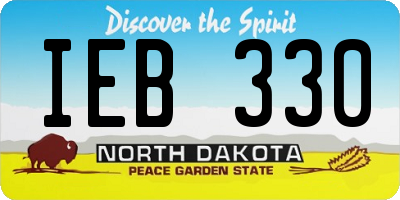ND license plate IEB330