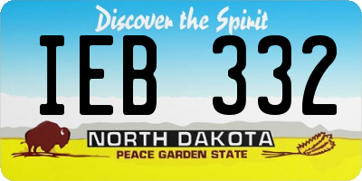 ND license plate IEB332