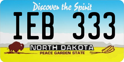 ND license plate IEB333