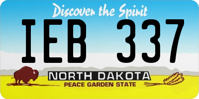 ND license plate IEB337