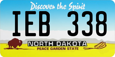 ND license plate IEB338