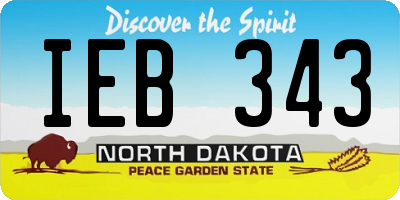 ND license plate IEB343