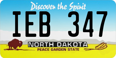 ND license plate IEB347