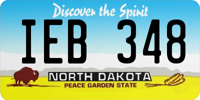 ND license plate IEB348
