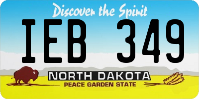 ND license plate IEB349