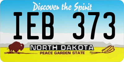ND license plate IEB373