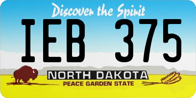 ND license plate IEB375