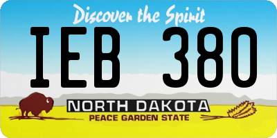 ND license plate IEB380