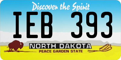 ND license plate IEB393