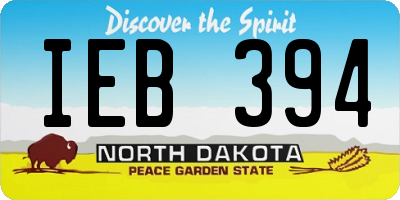 ND license plate IEB394