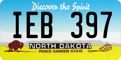 ND license plate IEB397