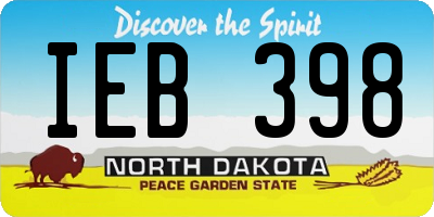 ND license plate IEB398