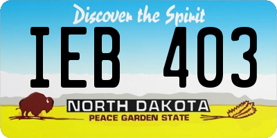 ND license plate IEB403