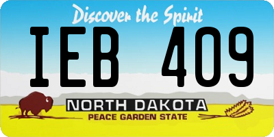 ND license plate IEB409