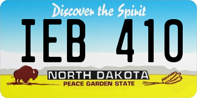 ND license plate IEB410
