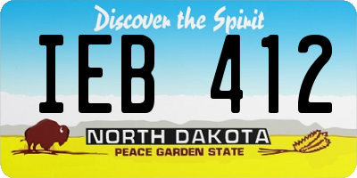 ND license plate IEB412