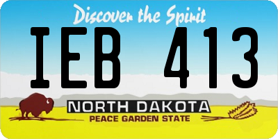 ND license plate IEB413