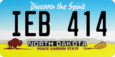 ND license plate IEB414