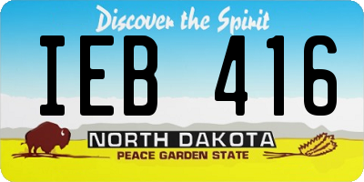 ND license plate IEB416