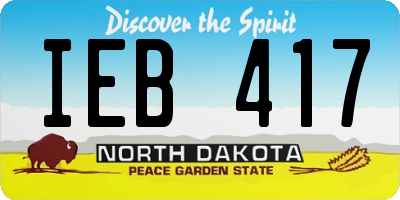 ND license plate IEB417