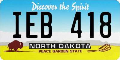 ND license plate IEB418