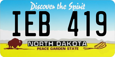 ND license plate IEB419