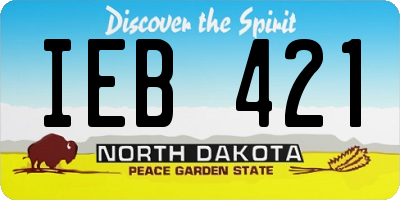 ND license plate IEB421