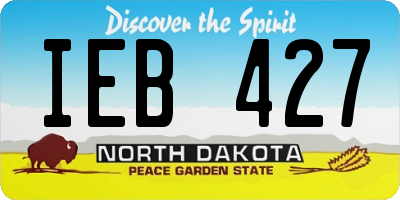ND license plate IEB427