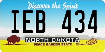 ND license plate IEB434