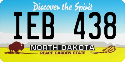 ND license plate IEB438