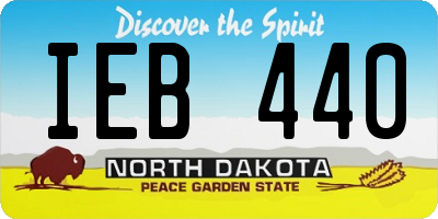 ND license plate IEB440