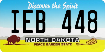 ND license plate IEB448