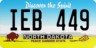 ND license plate IEB449